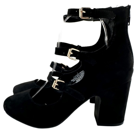 A new day womens heels size 7 black faux suede punk steampunk - Picture 3 of 11